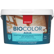 BIO COLOR aqua защитная декоративная пропитка светлый дуб (9л) РАСПРОДАЖА