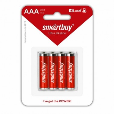 Батарейка SmartBuy LR03 Alkaline BL4 (4шт в упак)