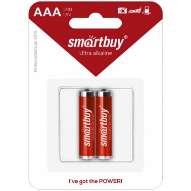 Батарейка SmartBuy LR03 Alkaline BL-2 (2шт в упак)