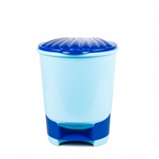 Ведро 10л для мусора с педалью голубой (Альтернатива)(43194,43197)