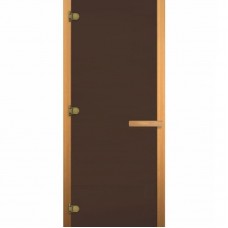 Дверь Банная стекл. бронза матовая,коробка ольха/береза 1700х700 (8мм,3 петли)