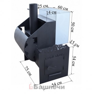 Печь банная на 3 помещения Правая (8мм)