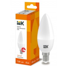 Лампа светодиодная LED  7 Вт Е27 IEK белый матовая свеча(LLE-C35-7-230-40-E27)